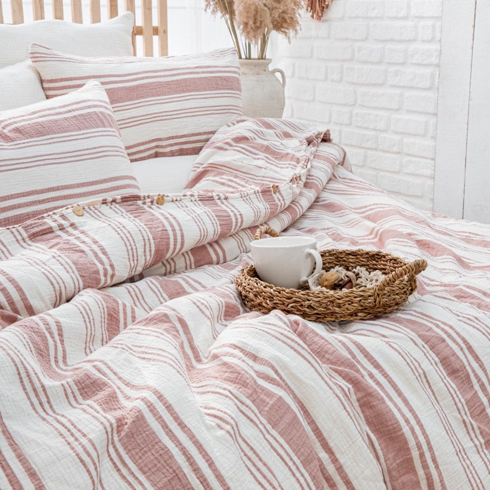 Organic Muslin Duvet Cover, Breathable Gauze Comforter Cover, King Size Bedding Set