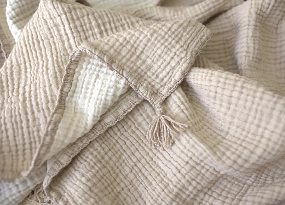 Soft Organic Cotton Gauze Blanket, Muslin King Queen Bedspread, Muslin Throw Blanket, Organic Cotton Quilt