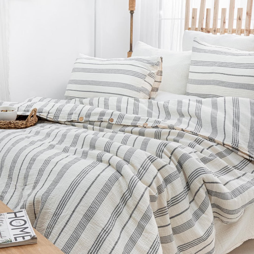 Breathable Muslin Duvet Cover, Luxury Gauze Bed Linen Set, Organic Muslin Comforter Cover