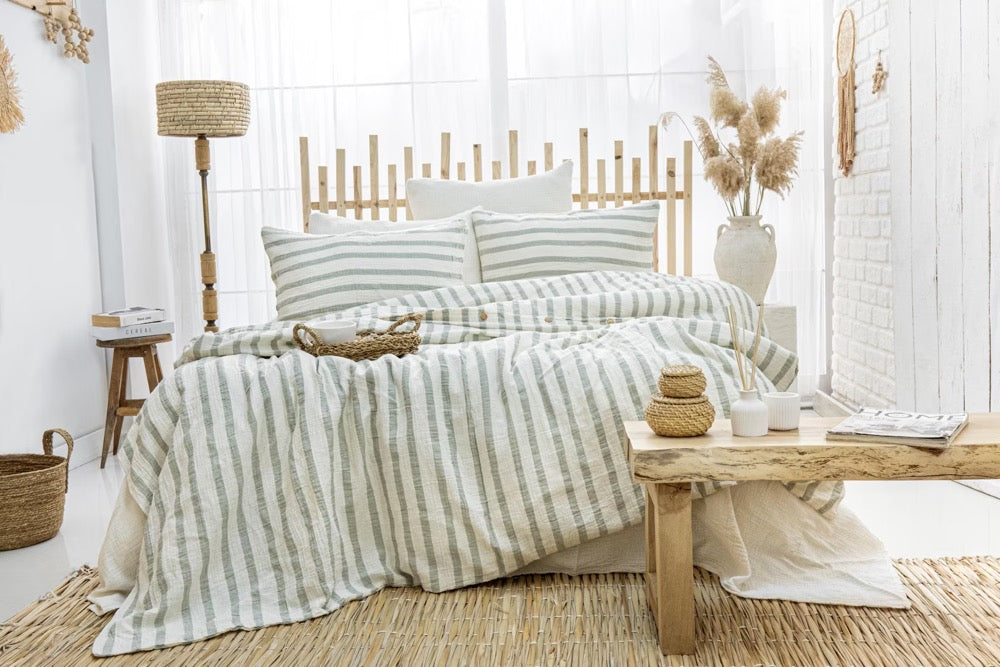 Breathable Muslin Duvet Cover, Luxury Gauze Bed Linen Set, Organic Muslin Comforter Cover