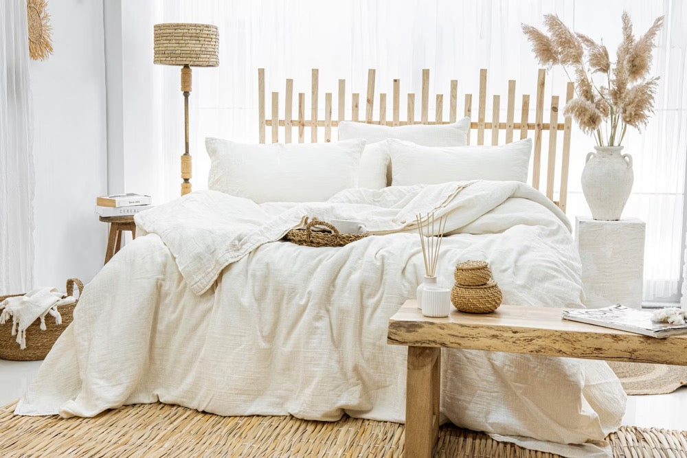 GOTS Certified Muslin Duvet Cover, Luxury Gauze Bed Linen Set, Organic Muslin Comforter Cover