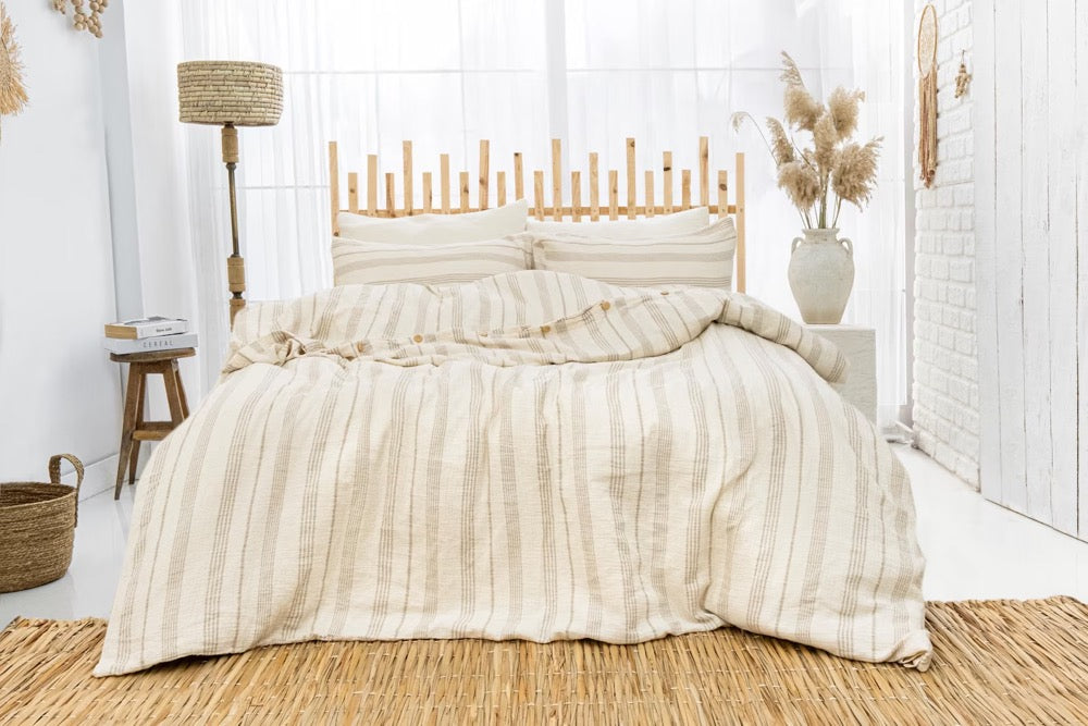 GOTS Certified Muslin Duvet Cover, Luxury Gauze Bed Linen Set, Organic Muslin Comforter Cover