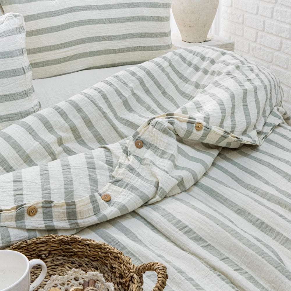 Organic Muslin Duvet Cover, Breathable Gauze Comforter Cover, King Size Bedding Set