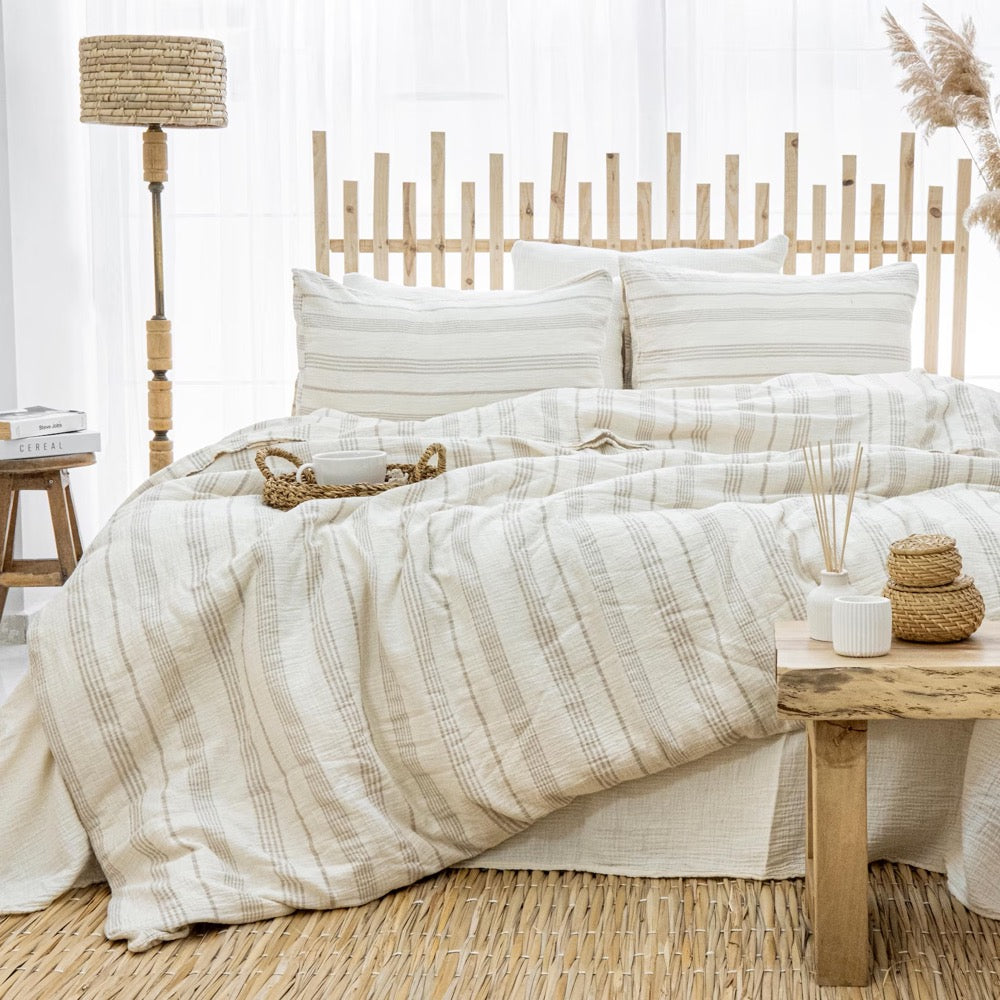 Breathable Muslin Duvet Cover, Luxury Gauze Bed Linen Set, Organic Muslin Comforter Cover